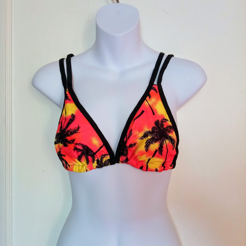 Ladies Tropical Sunset Bikini Top Sz Sm